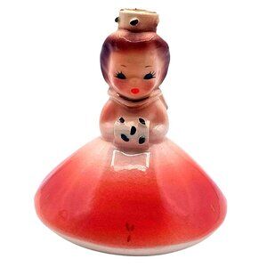 Vintage 1950s Josef Dolls Of The Month January Figurine Rare Hat  Muff Mushroom